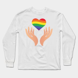 LGBT Couples Design - LGBT Hand Heart Long Sleeve T-Shirt